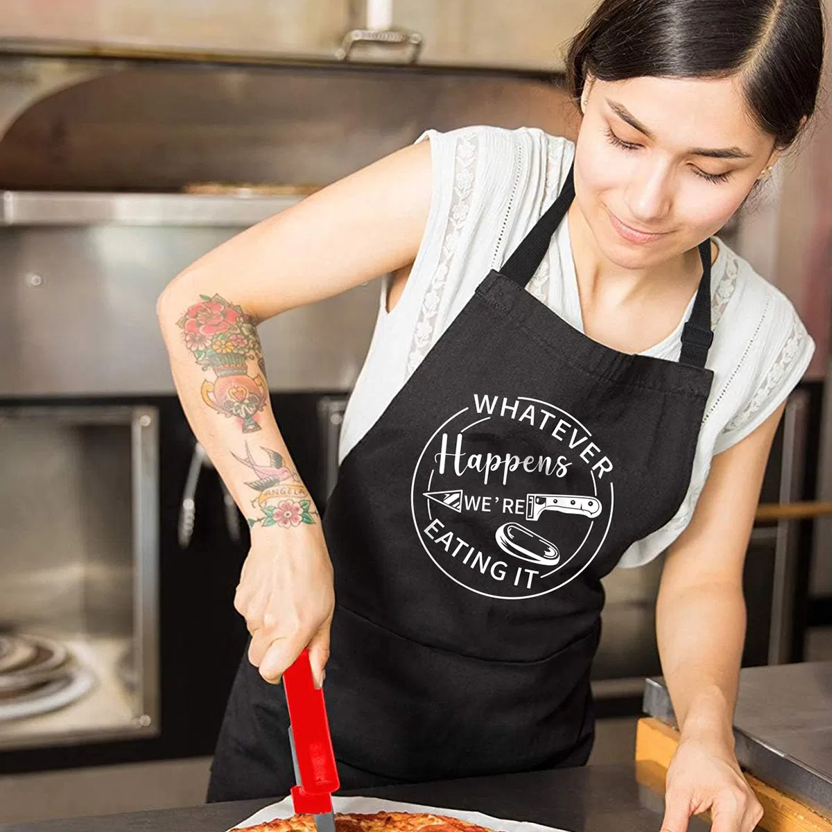 Canvas Apron, Thickened Heat-Embossed, Wear-Resistant Outdoor Work Clothes, Barbecue Apron with Pockets