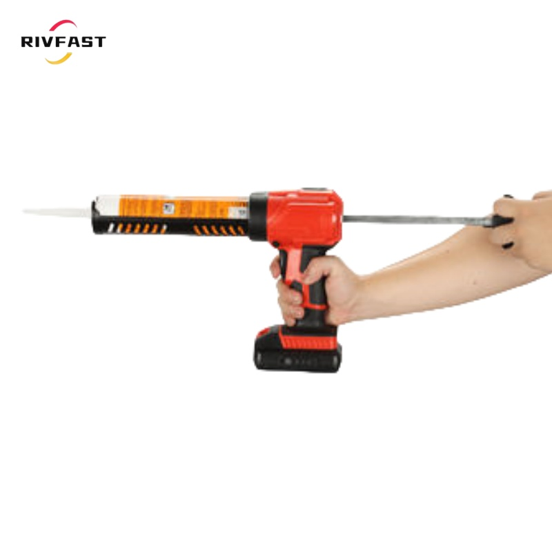 Cordless Caulking Gun Electric Caulking Gun with LED Light, 4 Speeds, Auto Retract, Adhesive Gun Kit for Filling, Sealing