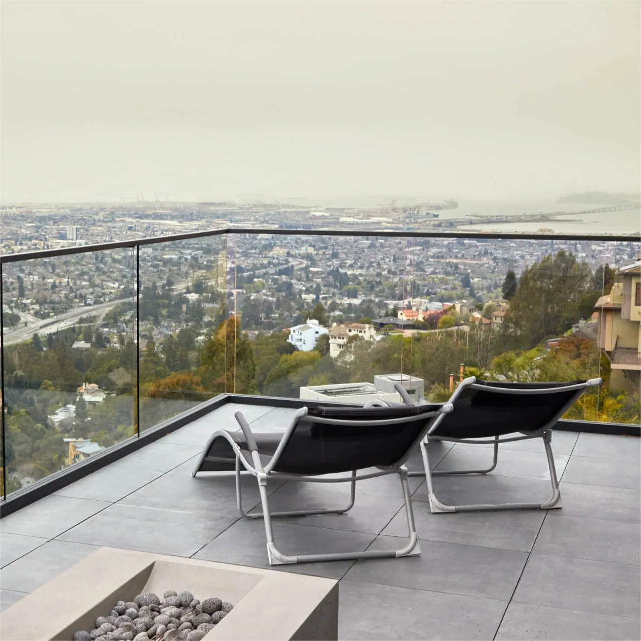 Easy Assembled High Quality Modern Outdoor Balcony Mezzanine Glass Railing