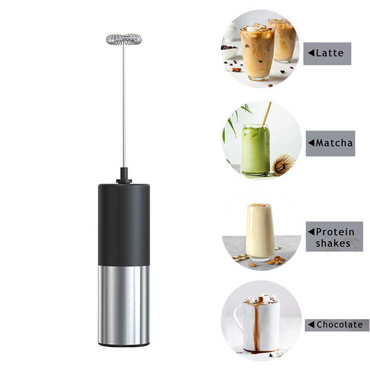 304 Stainless Steel Powerful Handheld Milk Frother for Coffee Electric Mini Milk Frother