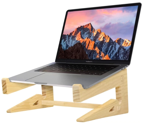 Wooden Notebook Holder Mount Stand Vertical Wood Laptop Stand