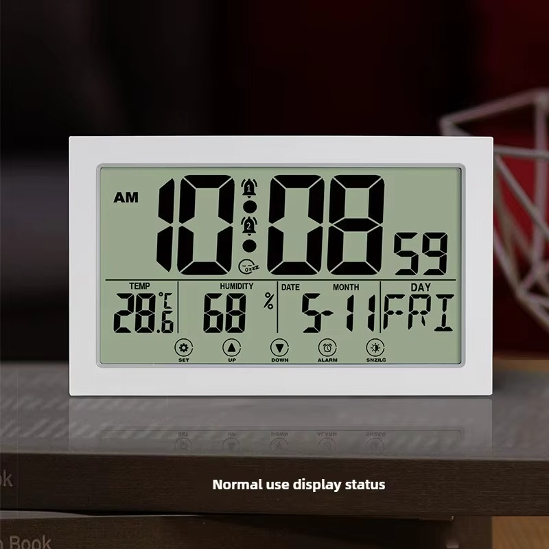 Modern Calendar Desk Clock Atomic Showing Temperature Humidity Table Clock