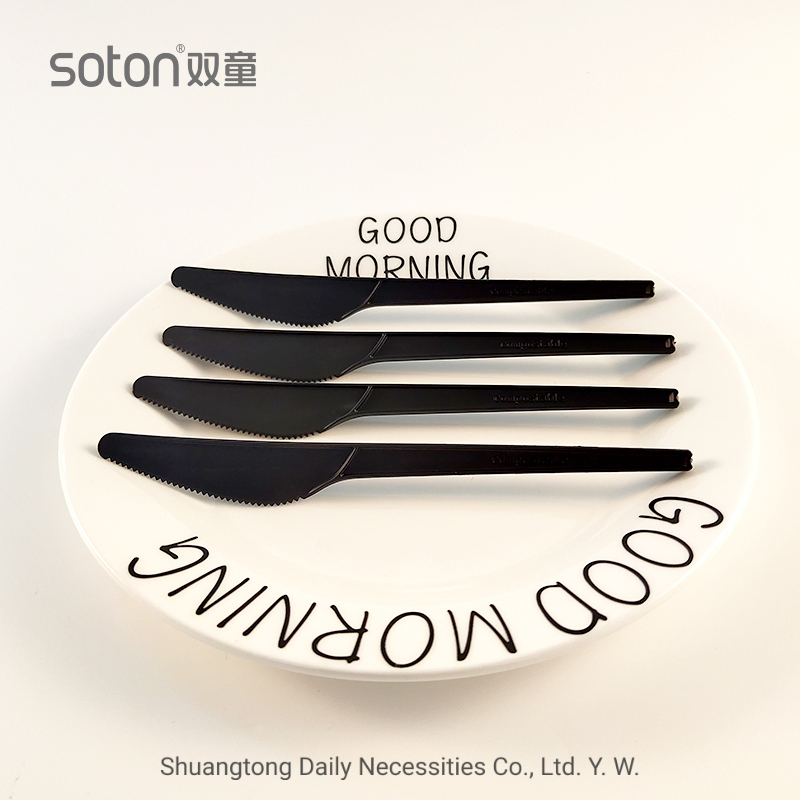 Biodegradable Cpla Knife Eco-Friendly Dinnerware Black Knife