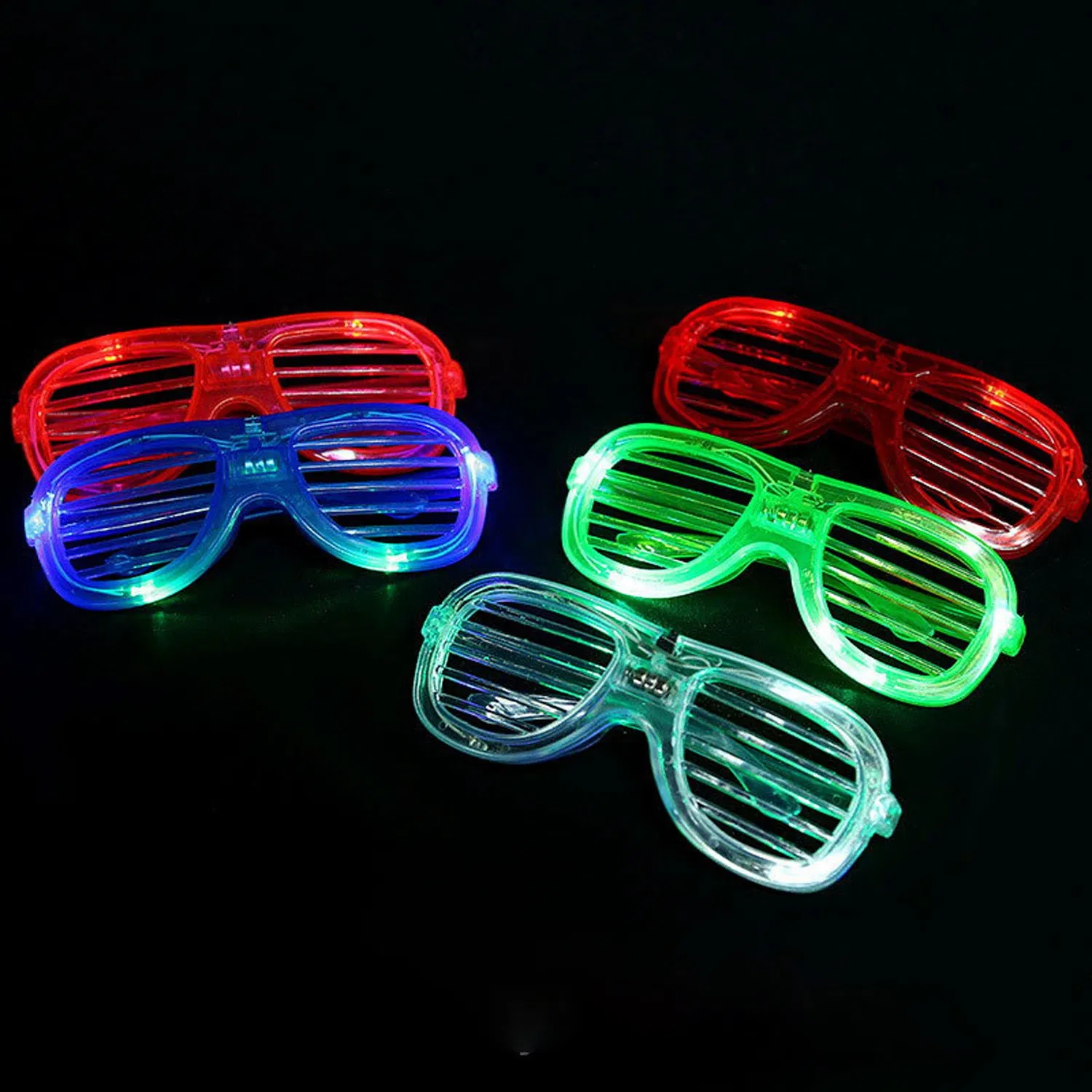 Light up Glasses Shutter Shades Glow in The Dark Glasses Neon Rave Flashing Sunglasses Shutter Shades for Adults Kids Glow in Dark Party Favors Supplies