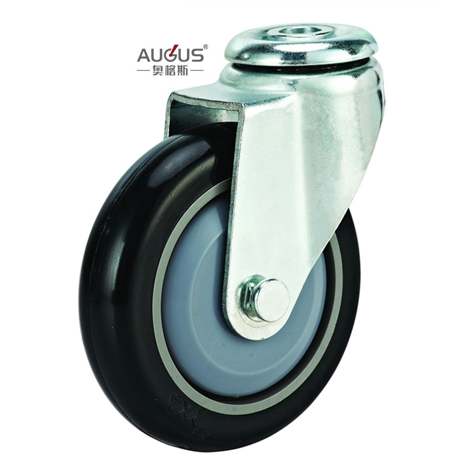 Augus Hot Sales Swivel PU TPR Castor Cart Wheels Stroller Casters Shopping Trolley Wheel