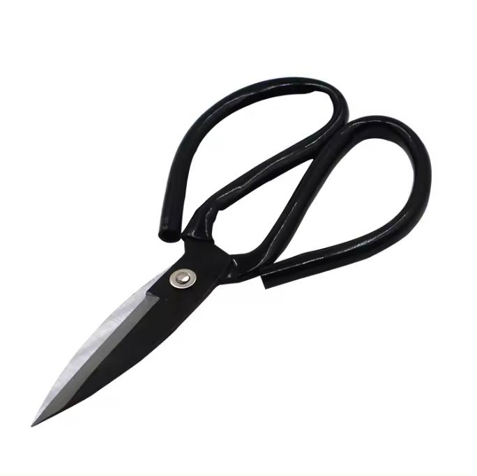 Портновские ножницы с большой головкой, сталь, черная ручка