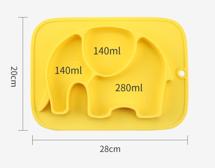 Amazon Hot Selling Safety Silicone Divided Suction Plate Baby Silicone Plate Silicone Plate
