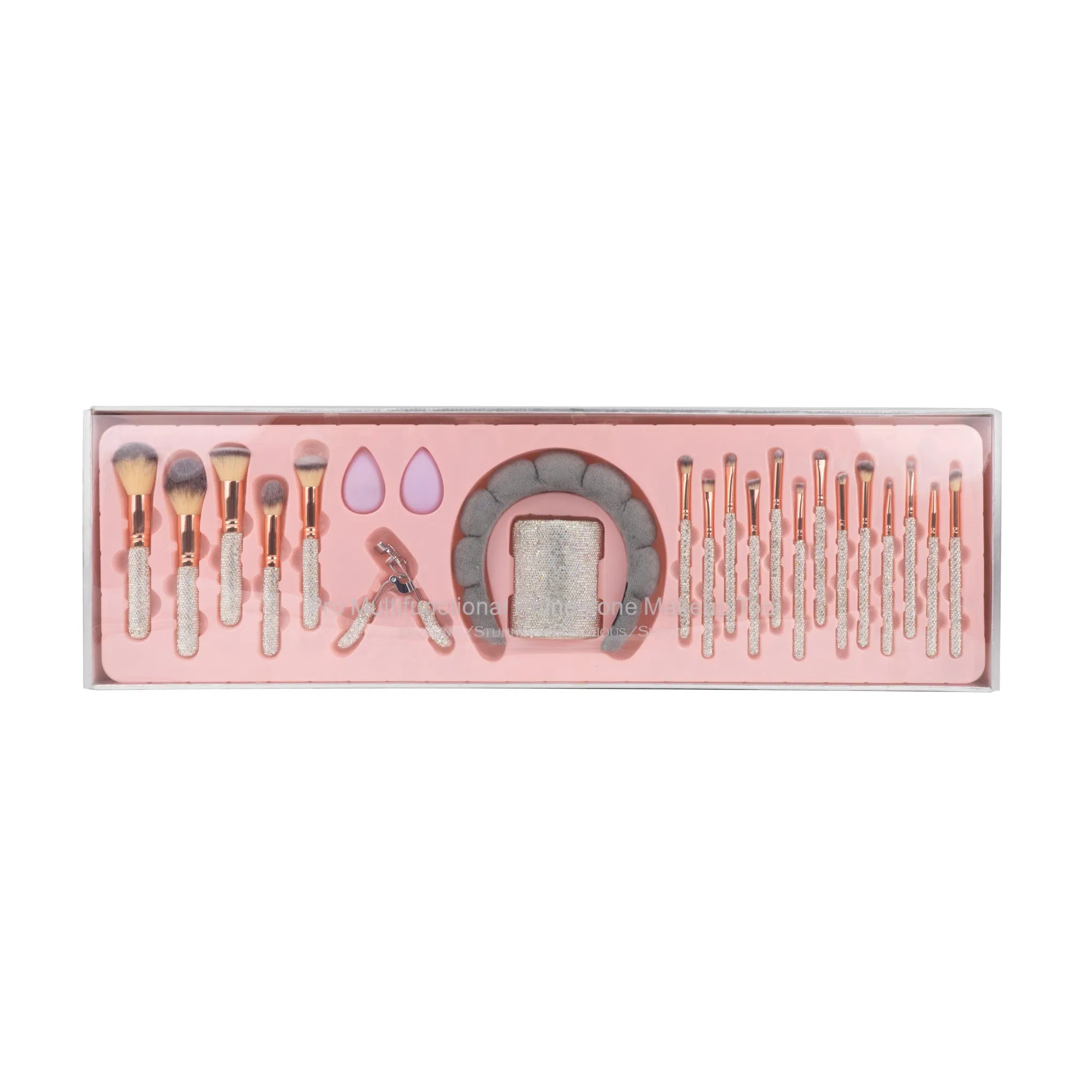 Premium Makeup Brush Set Featuring Glittering Diamond Accents