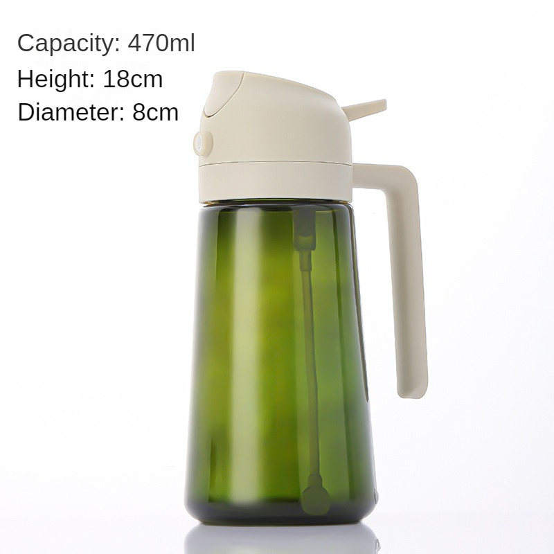 New Customizable Portable Glass Kitchen Household 470ml Spray Oil Bottle