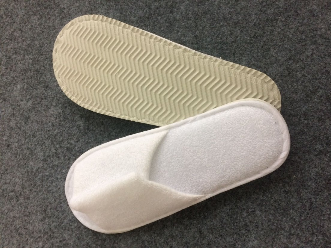 Comfortable White Open Toe Slippers for Hotel Disposable