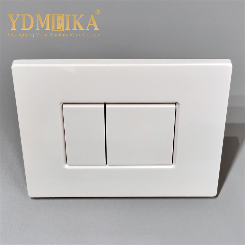 Wall Mounted Toilet Bright White Dual Flush Plate Push Panel Button
