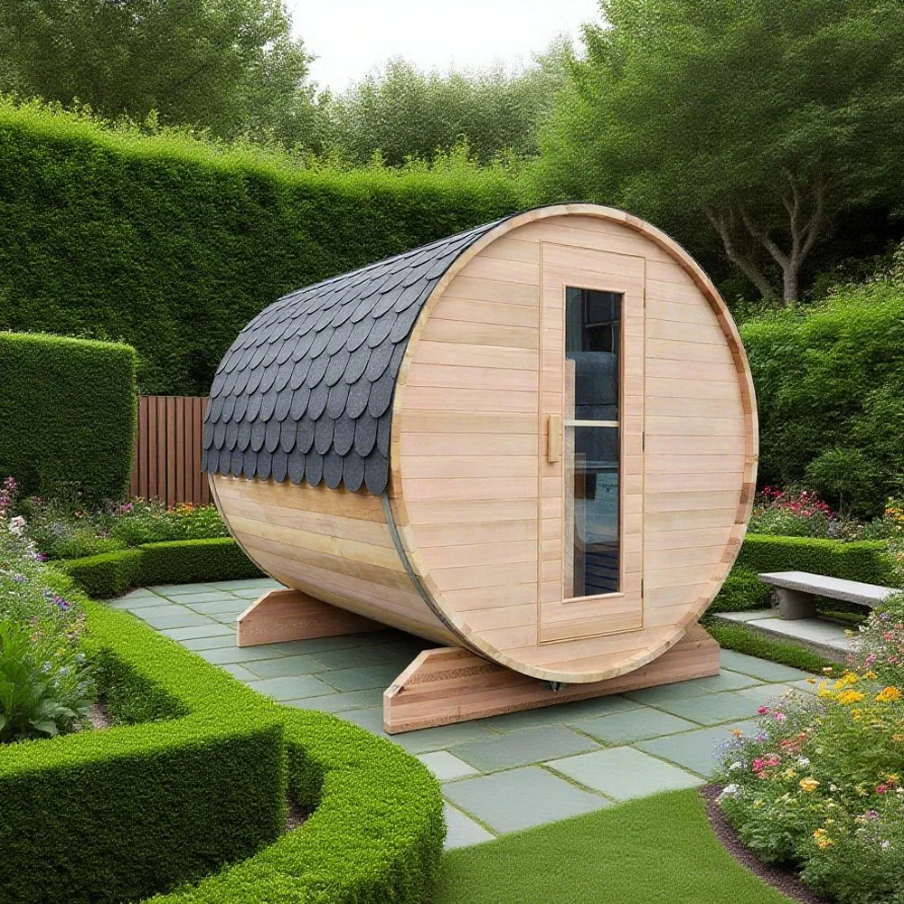 Бочковая сауна Sunrans из массива дерева на 2-6 человек