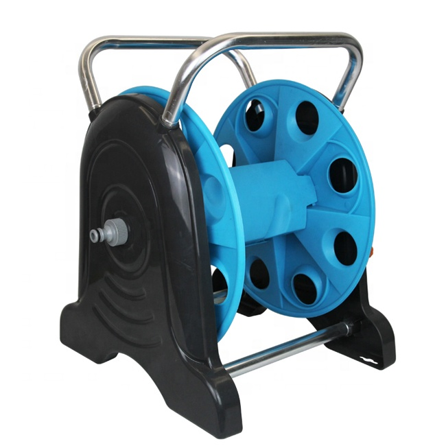 Small Portable Hand Crank Lay Flat Home Garden Irrigation Water Hose Reel