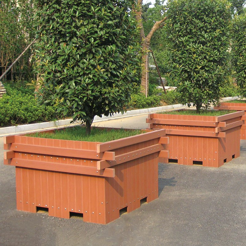 Factory Directly Sale High Quality Durable WPC Flower Pots 21" Trough Plastic Flower Pot Plant Pot Garden Planter Eco-Friendly Pots