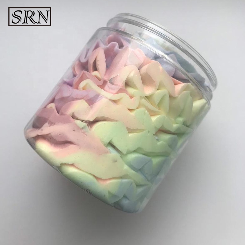Private Label Natural Sweet Scent Frosting Foaming Handmade Colorful Rainbow Sugar Whipped Shaving Cream Soap