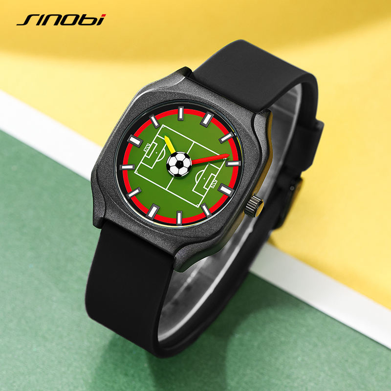 Wristwatches for Men Women Fashion Football Dial Unisex Silicone Waterproof Sports Watches