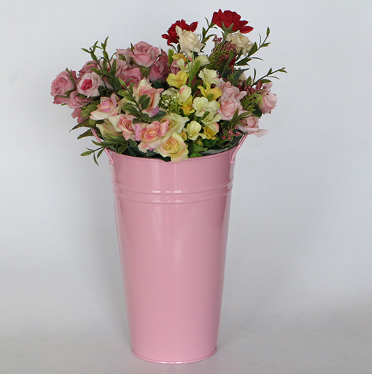 Горшок цветочный металлический круглый античный ведро