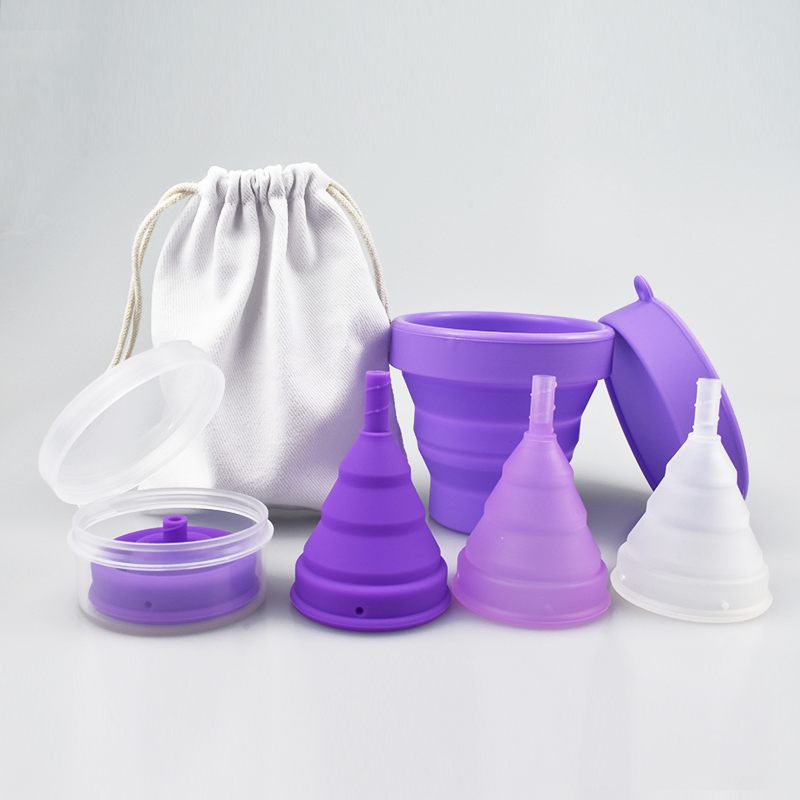 Wholesale Manufacturers Custom Foldable Reusable Medical Grade Silicone Women Menstrual Cup Copamenstrual