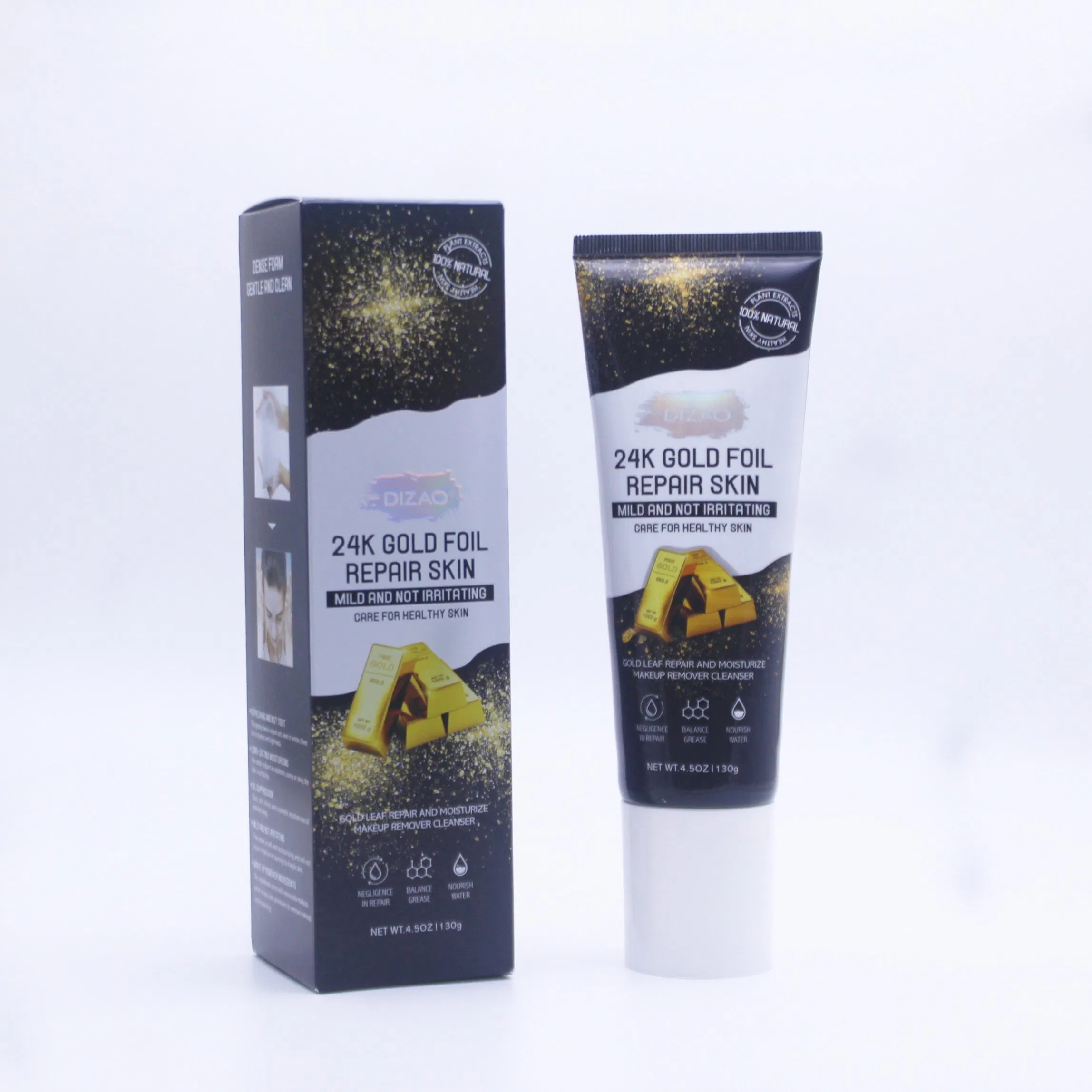 24K Gold Foil Repair Moisturize Skin Makeup Remover Cleanser