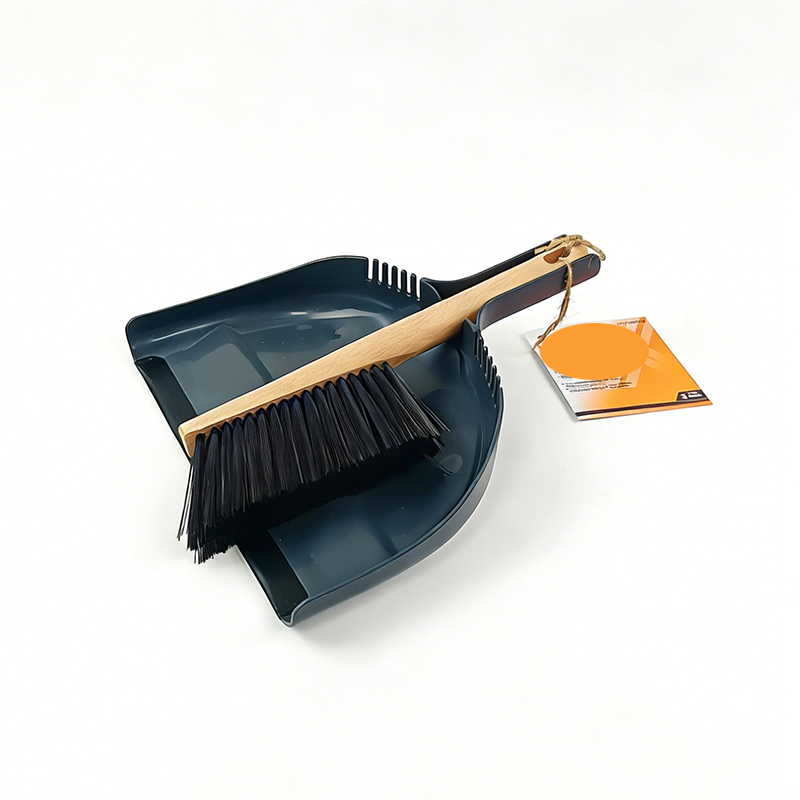 Mini Desktop Broom and Dustpan Set with Wooden Handle - Portable Small Cleaning Brush for Desk, Countertop & Pet Hair