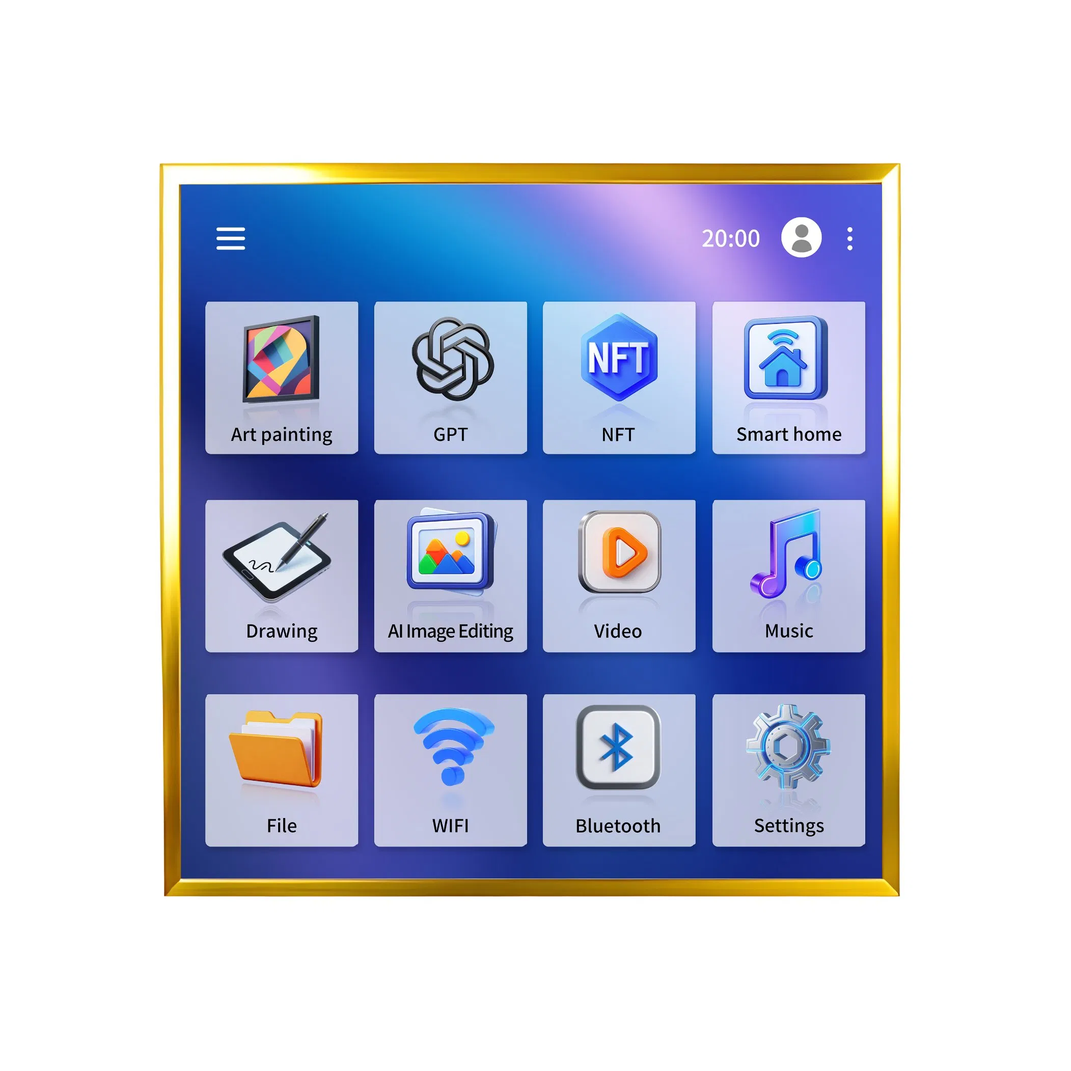 9.4 Kg 35.7 Inch 1866*2160 3000: 1 Art Picture Video TFT LCD Digital Photo Frame