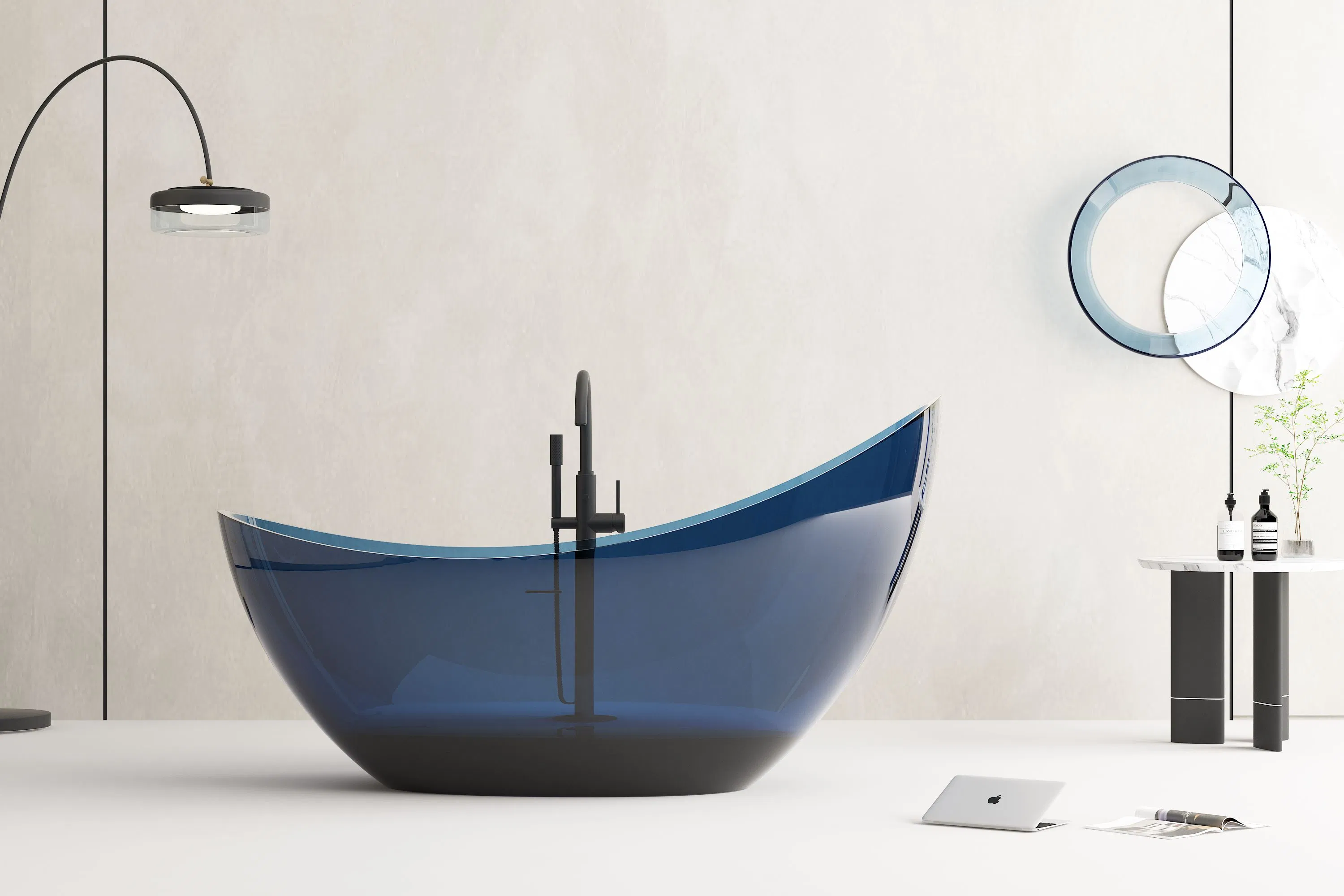 Прозрачная акриловая ванна с гидромассажем