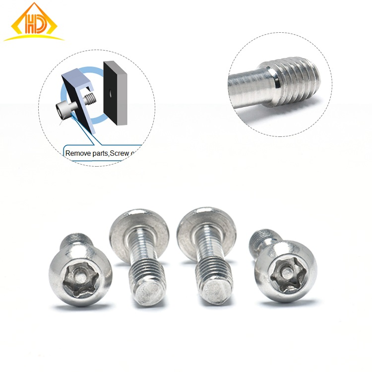 Винт M4 Torx с пином, головка подпора, нержавеющая сталь A2