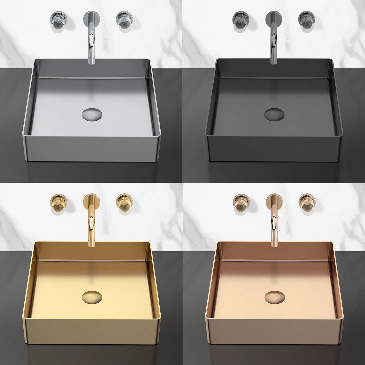 Wholesale Top Quality Square Shape Bathroom Furniture Art Basin Ware Stainless Steel Basin Sink