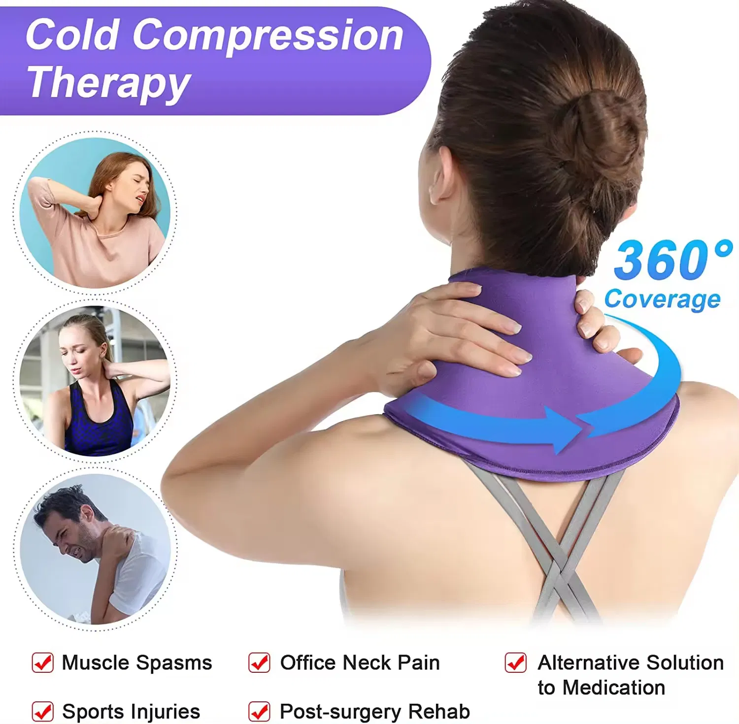 Best Selling Products 2024 Cold Compress Flexible Solid Gel Neck Ice Pack Wrap for Swelling Injuries