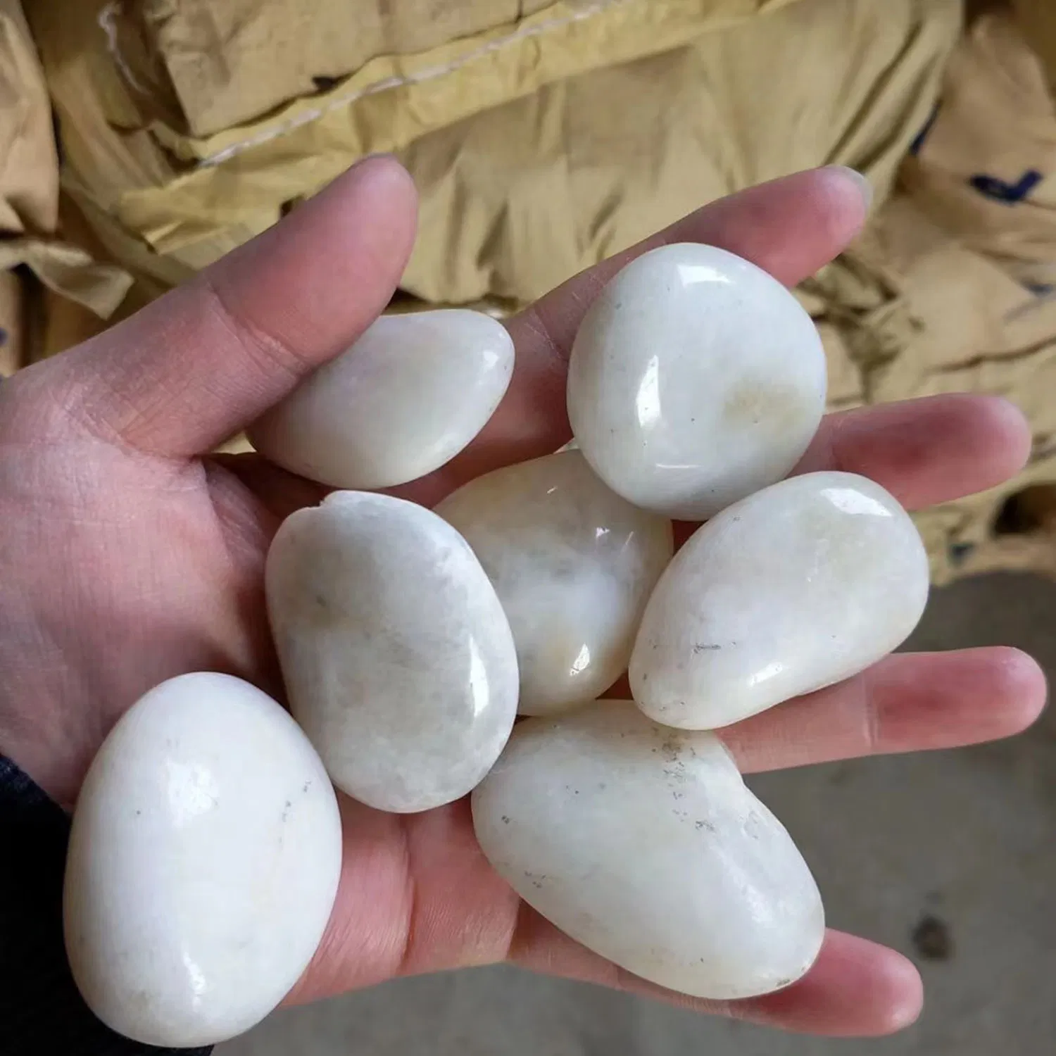 Landscaping Garden Natural High Polished White Pebbles for Decorative Stone