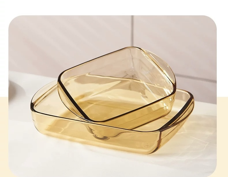 Bestfull Fashion Amber Round Oval Dishes High Borosilicate Glass Baking Dishes Cooking Bakeware Pan