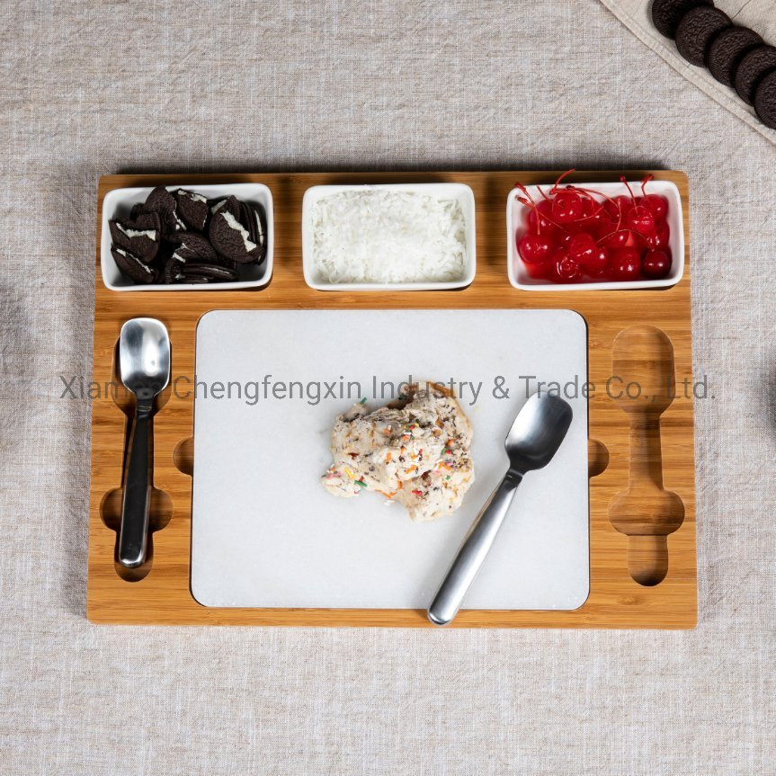 Deluxe Ice Cream Mixing Kit Featuring Sustainable Bamboo Board