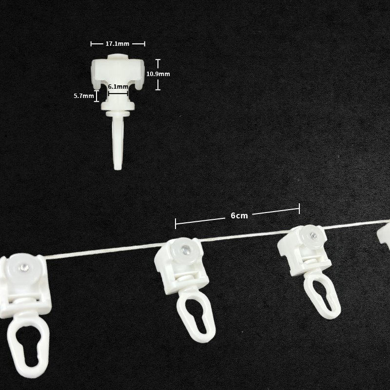 Wholesale White Single Double Hooks Wave Ripple Fold Curtain Runner