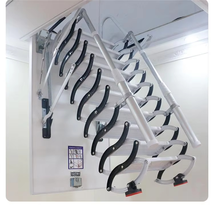 Indoor Loft Ladder Ceiling Mounted Manually Operated Retractable Attic Extending Stairs
