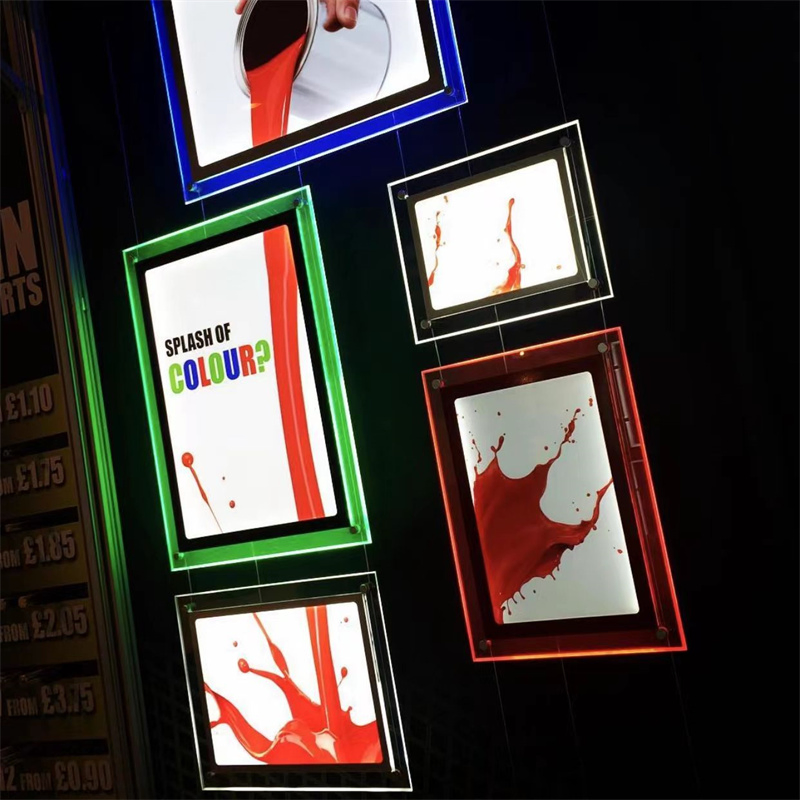 Acrylic Light Box Hanging LED Frame Backlight LED Crystal Light Box