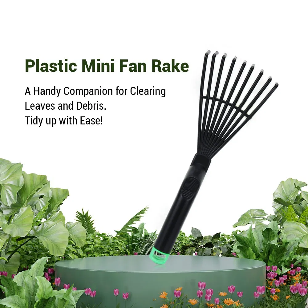 Gardening Hand Leaf Rake Mini Plastic Lawn Care Rake Flowerpot Planting Tools