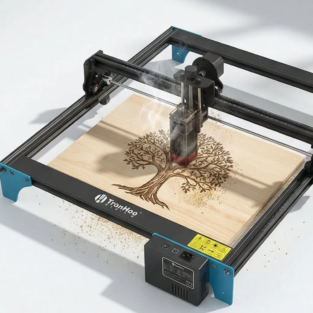 5W Power Desktop Laser Engraver, 400X400mm Engraving Area Laser Cutter for Crafts, Small Business