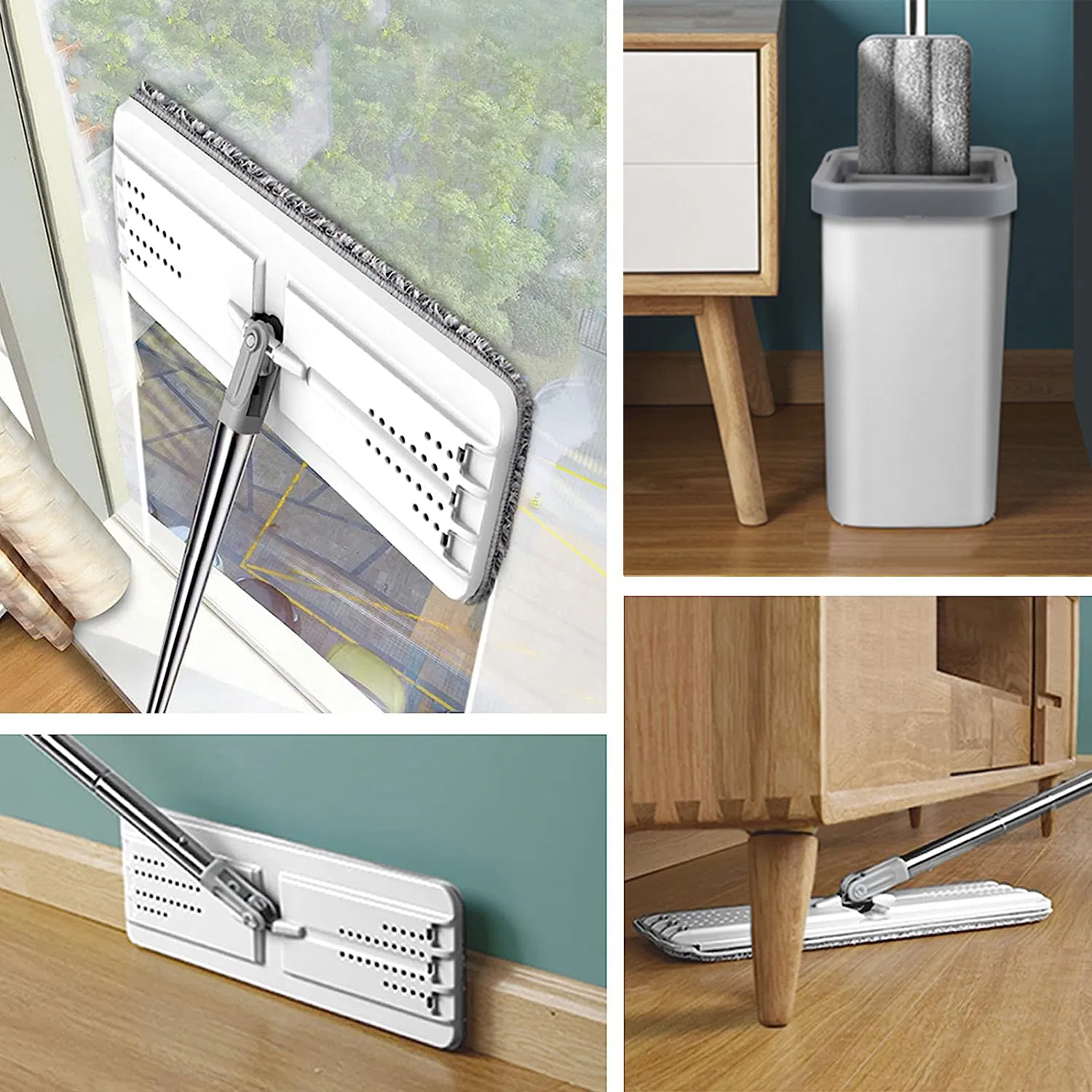 Wholesale Household 360 Degrees of Rotation Hand Free Magic Flat Mop and Bucket Set