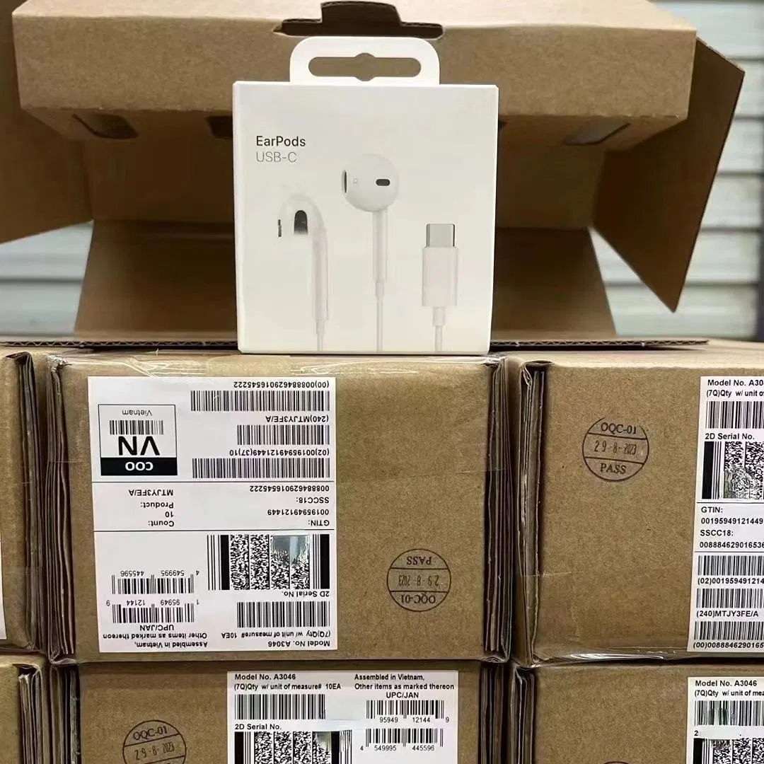 1: 1 Original Earpods USB-C Wired Earphones Headphone HiFi Stereo with Mic for Phone