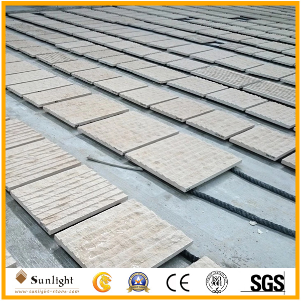 Natural Chiselled Surface White, Beige Limestone for Wall Tiles Decoration