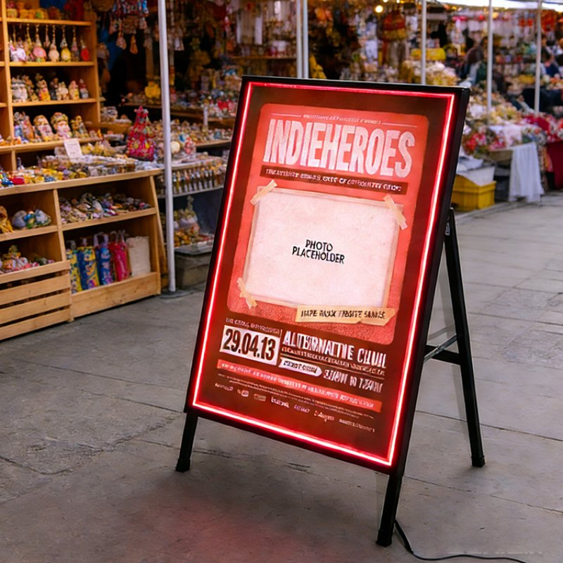 Premium Shopping Mall Store a-Frame Poster Display Floor Standing Shop a Frame Sidewalk Sign Board Outdoor