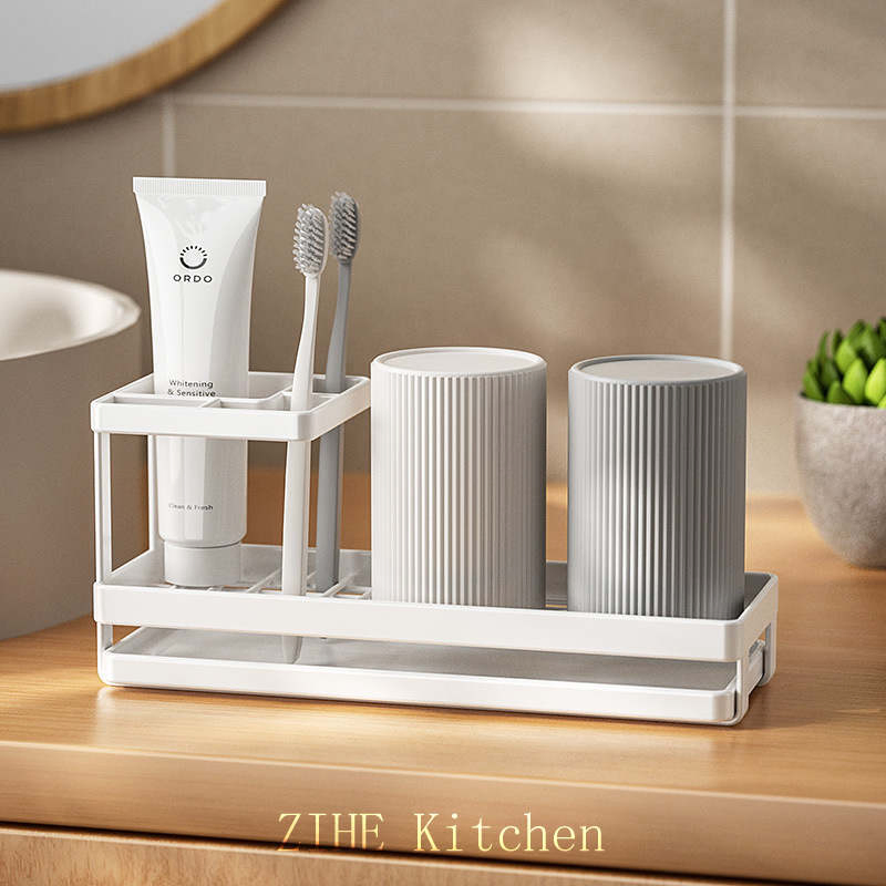 Japanese Toothbrush Holder Countertop Style Multi-Functional Bathroom Electric Toothbrush Holder