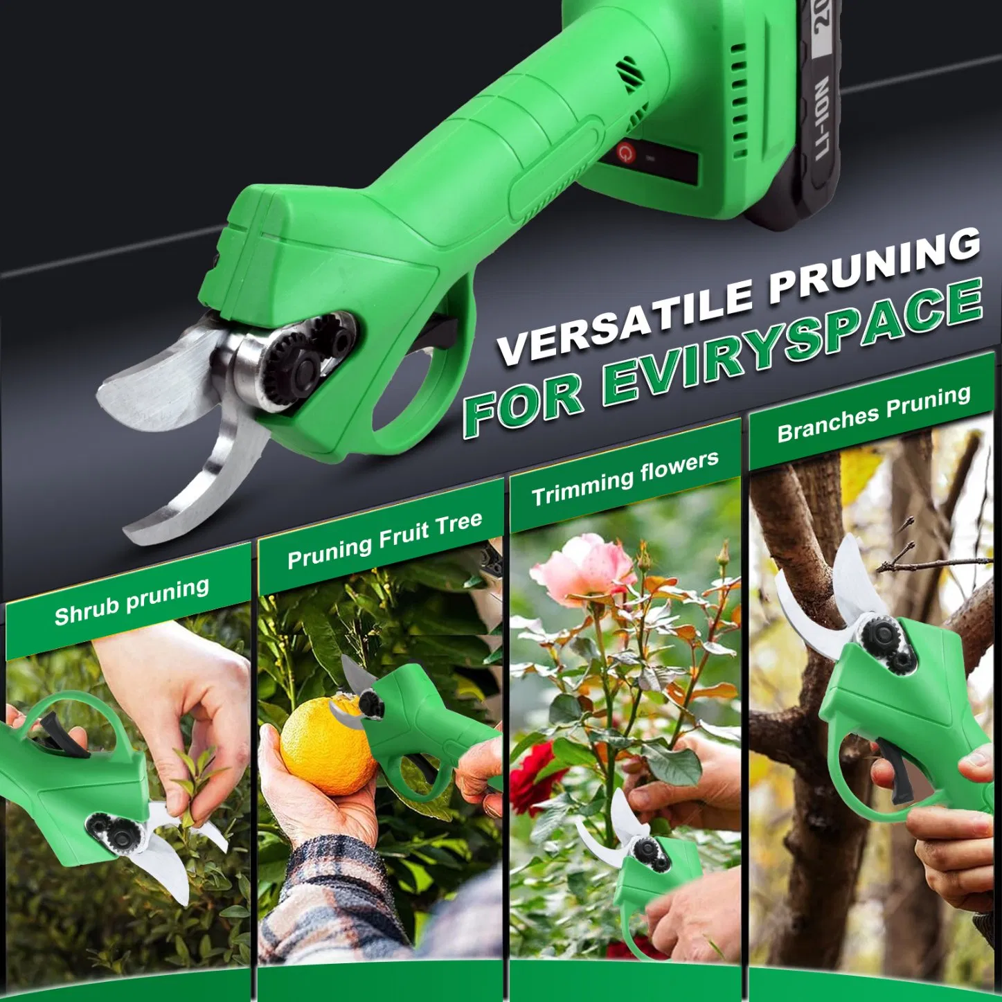 20V Cordless Pruner, Brushless, Profession Garden Tools for Cutting Wood, Support OEM/ODM