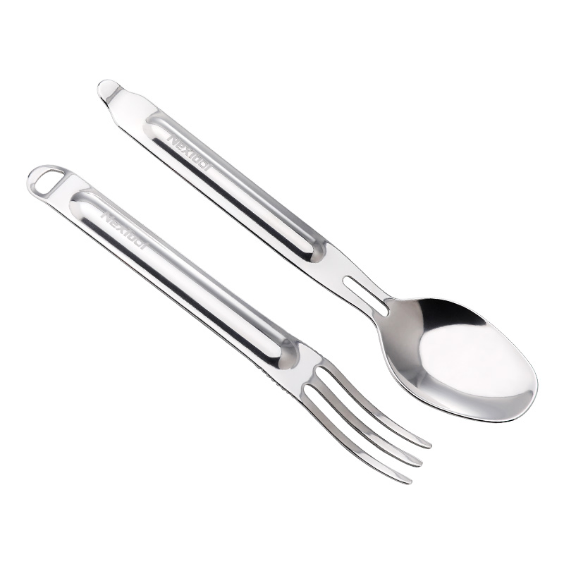 Nextool Portable Outdoor Tableware Stainless Steel Fork Spoon Set Cutlery