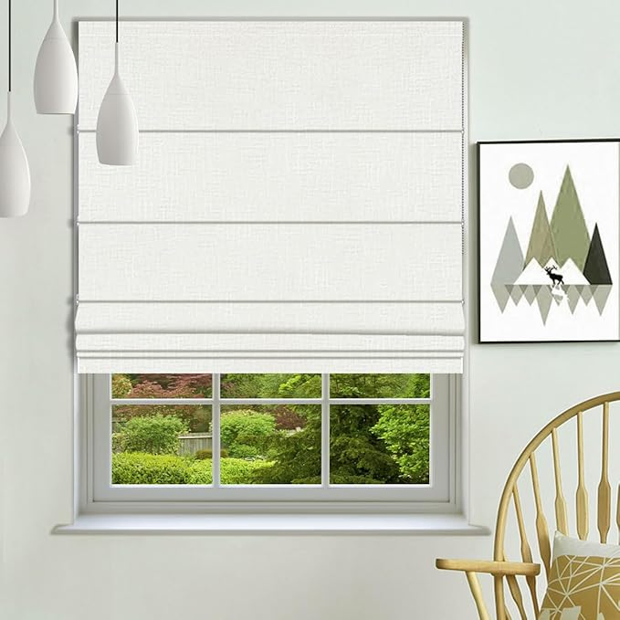 Roman Shades Sunscreen Blackout Cordless Automatic Smart Roman Blinds for Window Covering