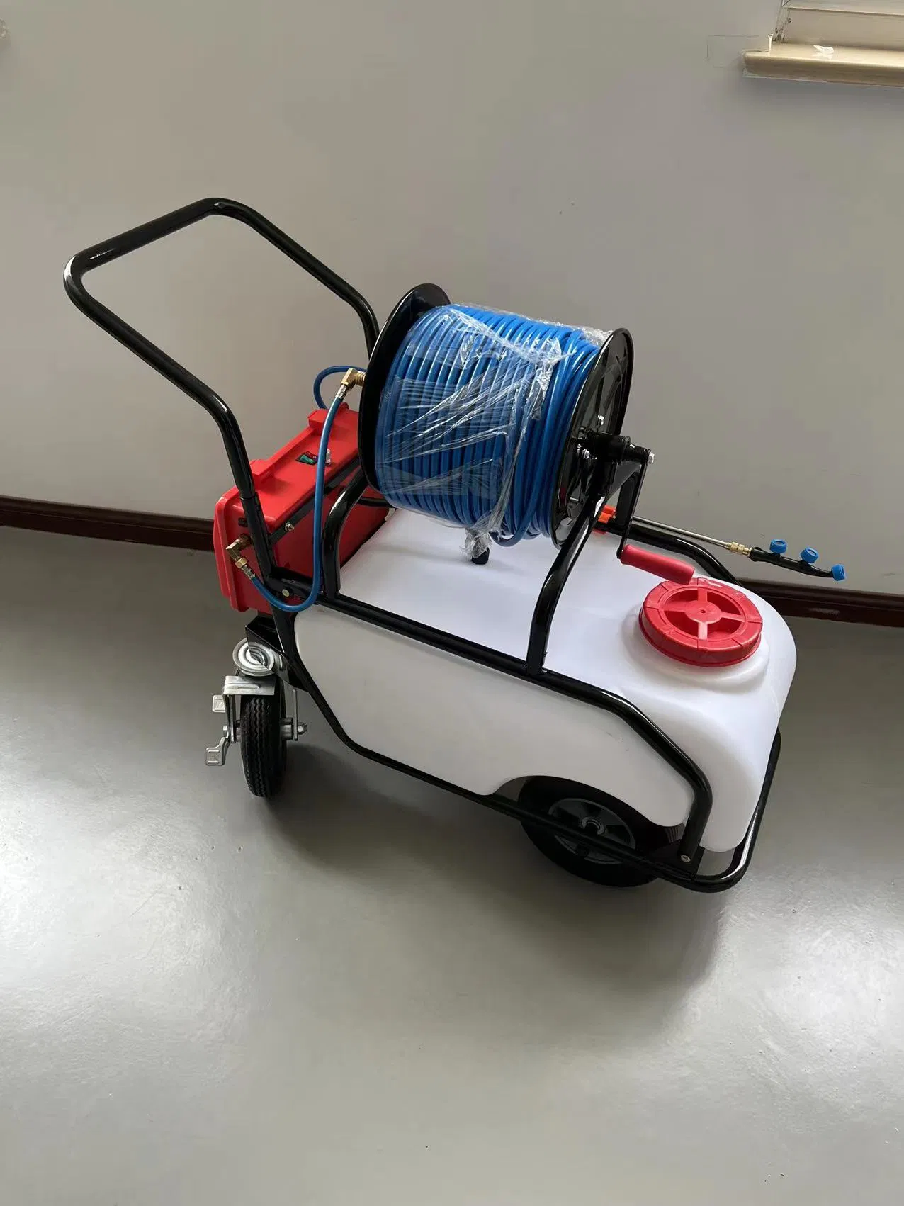 Rainmaker 60 Liter Garden Portable Irrigation Cart Battery Trolley Sprayer with Wheels