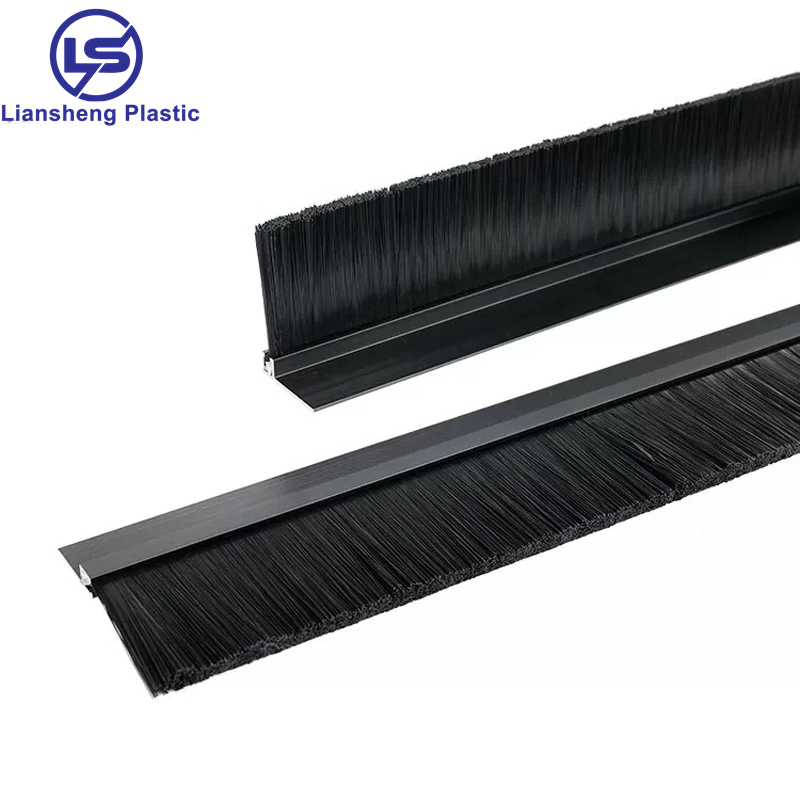China Factory Black PP Silicone Bristles Gate Door Bottom Brush Sealing Strip