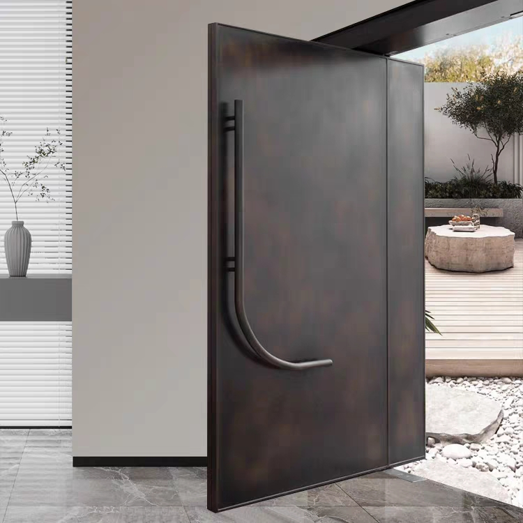 Contemporary Solid Wood Entry Main Entrance Wooden Doors Front Doors for Houses Modern Exterior Main Pivot Door Steel Doors, Fire Doors, Security Doors