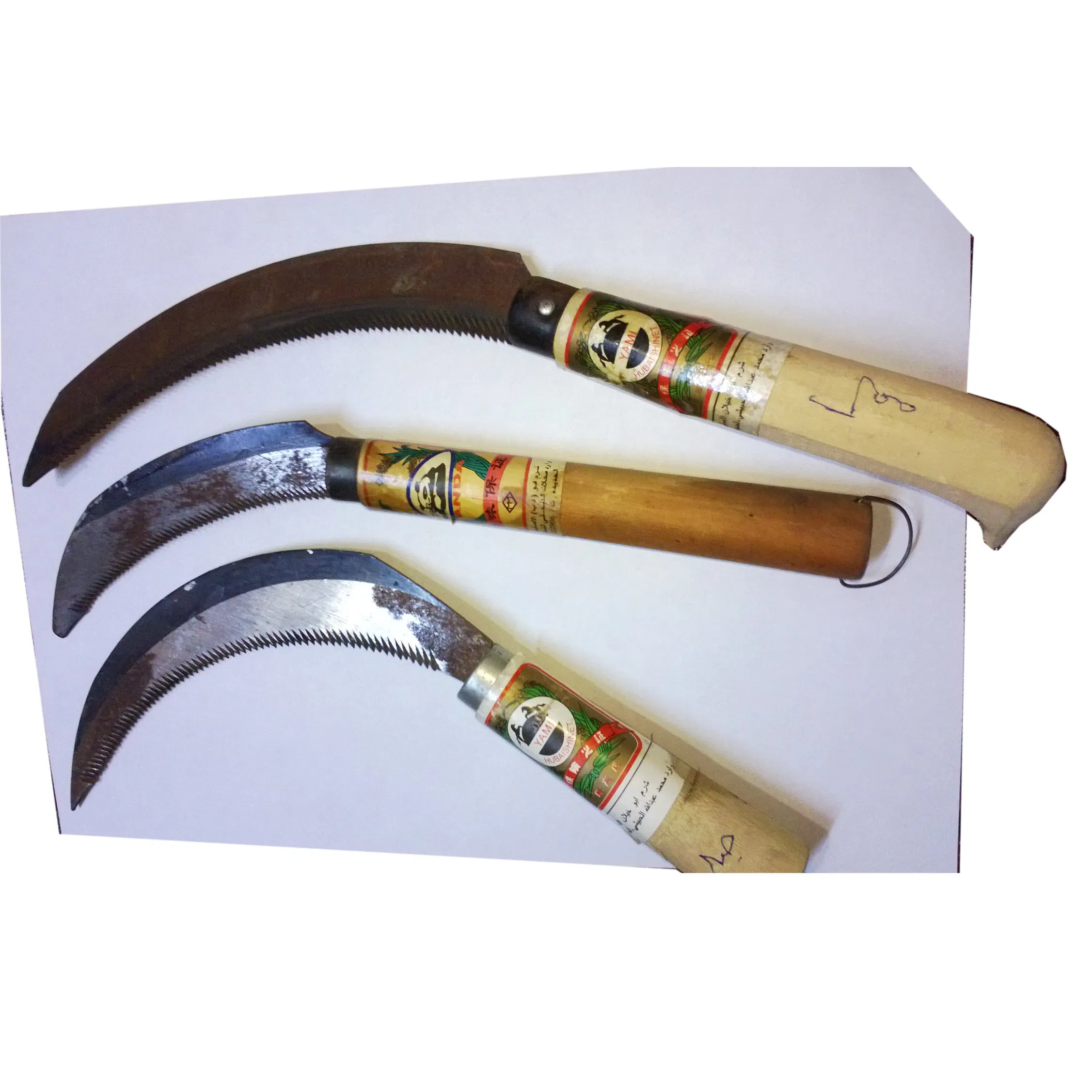 6"-10" Wooden Handle Farmer Harvest Steel Saw Knife Sickle