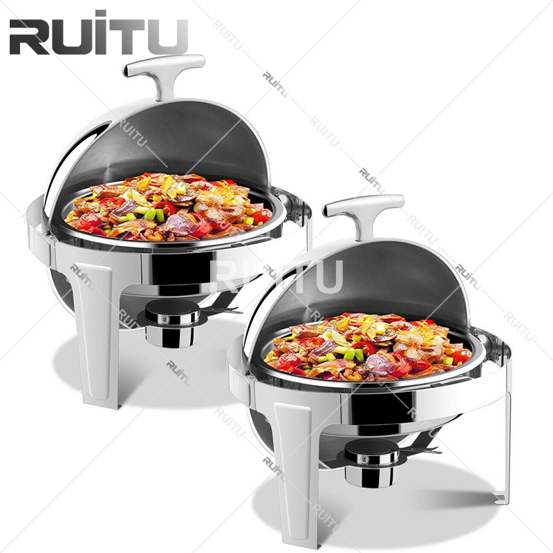 Hotel Buffet Equipment Supplies Bain Marie Hot Pot Shafing Dish Serving Roll Top Chaffer Party Chafing Dishes Catering Buffet Food Warmer Set